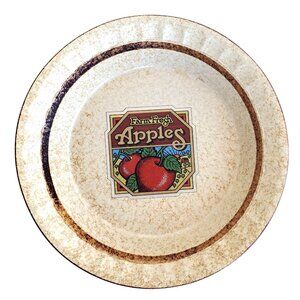 Treasure Craft Vintage Ceramic Stoneware Apple Pie Baking Bowl Country Kitchen